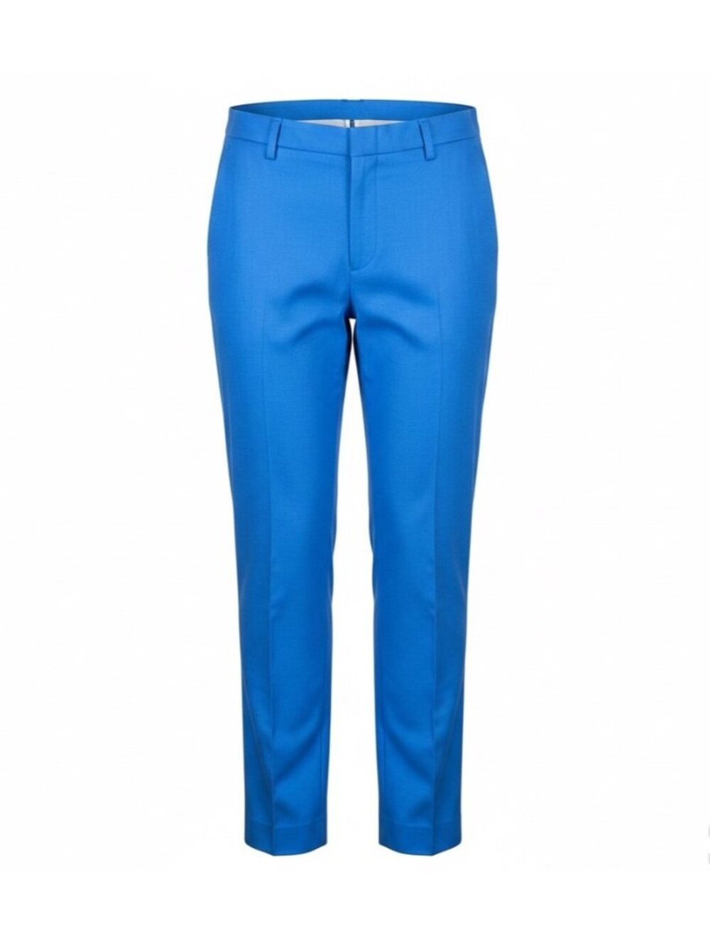 Ann Taylor Womens Blue Linen-Blend Slim Fit Dress Pants Size 10